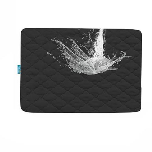 Pack and Play Mattress Pad Waterproof, Pack and Play Sheets Quilted- 39" x 27" Fitted, Black