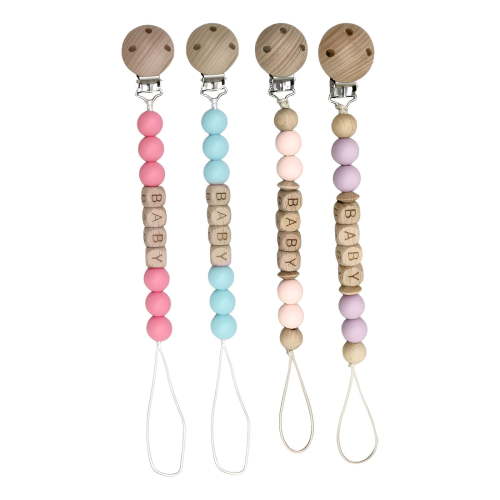 XIRQI 4Pcs Pacifier Clip,Anti-Fall Design Pacifier Holder,Adjustable Length Binky Clips