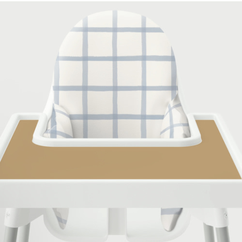 Highchair Cushion Cover - Color: Soft Blue Window Pane