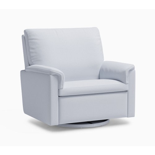 Dream Chair and a Half Stationary Glider Performance Linen Blend Light Blue