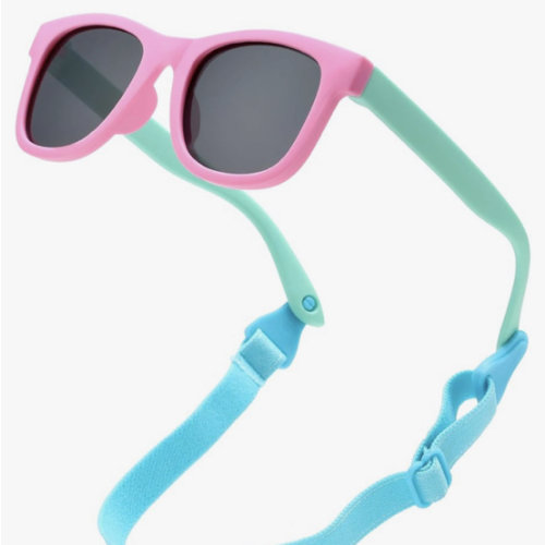 COASION Bendable Flexible Polarized Newborn Baby Sunglasses with Strap for Infant Boys Girls Age 0-24 Months CA8042