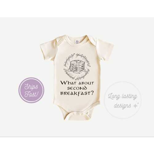 Second Breakfast Baby Bodysuit: Lord of the Rings Halfling Onesie