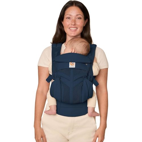 Ergobaby Omni Classic (formerly OMNI 360) All-Position Baby Carrier for Newborn to Toddler with Lumbar Support and Cool Air Mesh, 7-45 Pounds, Midnight Blue, One Size