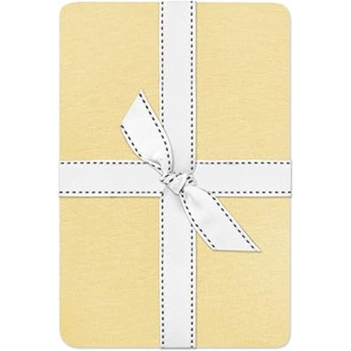 Frankie Fitted Crib Sheet 100% Organic Cotton for Baby & Toddler Mattress, Breathable for Boys & Girls, Butter Yellow, One Size