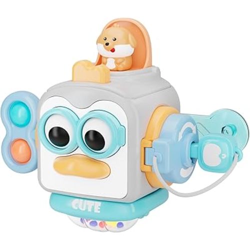 Montessori Toys for 1 Year Old,Sensory Toys for Toddlers 1-3,Baby Travel Activities Busy Board Cube,Fine Motor Skills Educational Toys,Birthday Gift for Kids Aged 6, 9, 10, 12, 18 Months