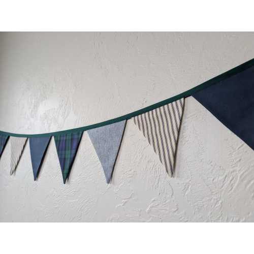 Vintage Room Bunting Banner/ Handmade Ralph Lauren Inspired Nursery Decor/ Classic Pennant Banner/ Tartan Plaid Bunting/ Baby Boy Gift