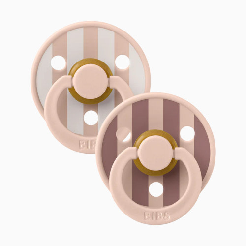 BIBS Studio Block Colour Natural Rubber Pacificier (2 Pack) - Blush, Size 1