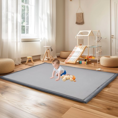 Esazn 60-in x 70-in Gray-S Foam Indoor or outdoor Home Play Mat