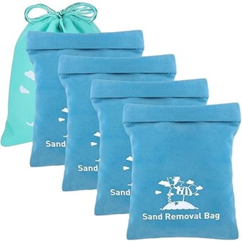 Mity rain Sand Remover for Beach - Sand Eraser Wipe Mitt Bag, Beach Vacation Essentials for Kids Women, Must-Have Beach Accessories for Summer Hawaii Travel Necessities & Supplies,Blue (Talc-Free)