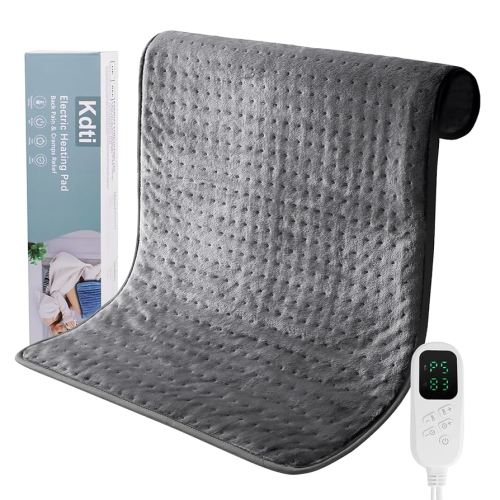 32"x24" King Size Heating Pad for Back Pain, Electric Heating Pad for Cramps Relief & Period Cramps, Extra Large Heat Pad for Full Body, Neck & Shoulder, 6 Heat Settings, Machine Washable