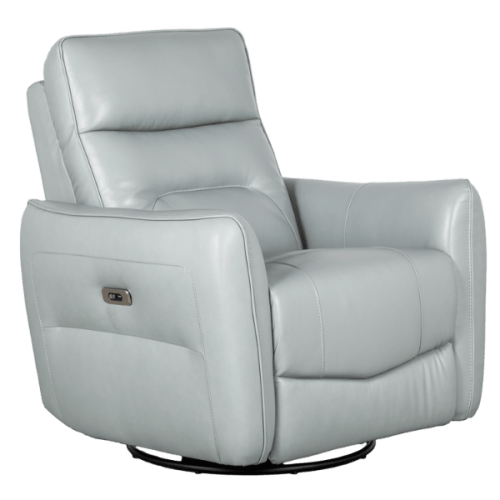 Deco Leather Aqua Power Glider Swivel Recliner