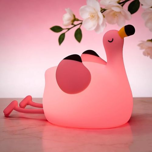 Flamingo Cute Night Light, Squishy Lamp Flamingo Decor, Valentines Day Gifts for her, Girls Pink Stuff Toy, Rechargeable Dimmable Silicone Kids Nightlight, Baby Nursery Dorm Bedside Lamps