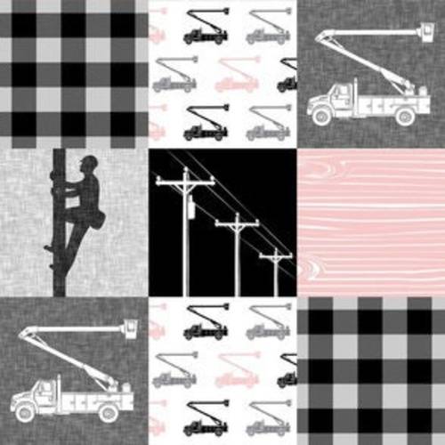 Lineman baby Personalized Minky Blanket / Designer Fabric