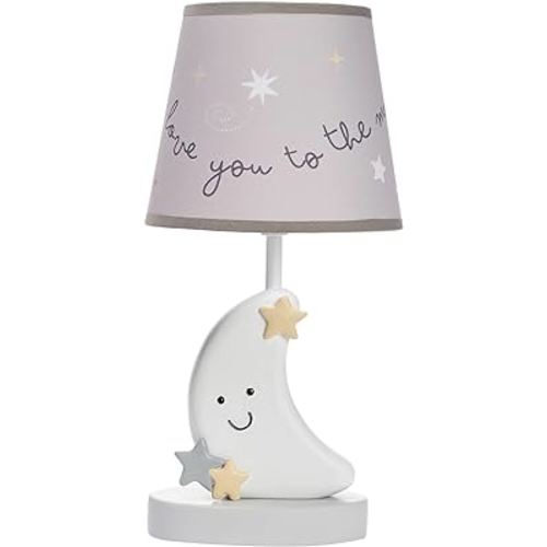 Bedtime Originals Little Star Celestial Moon Nursery Lamp with Shade and Bulb