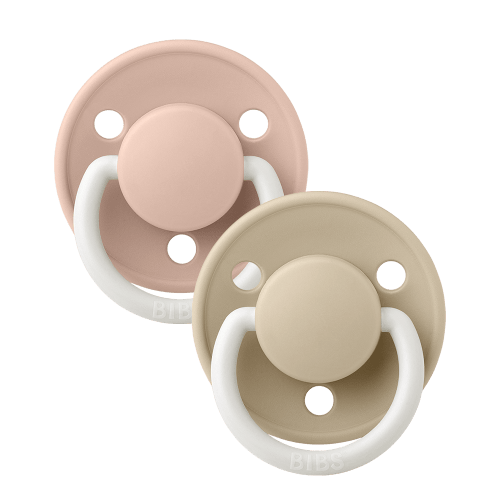 De Lux GLOW Pacifiers 2 Pack - Blush/Vanilla – Bibsworld store US
