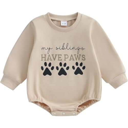 Kupretty Baby Boy Girl Sweatshirt Romper Cute Infant Irish Long Sleeve Bubble Romper Fall Winter Clothes 3 6 12 18 Months