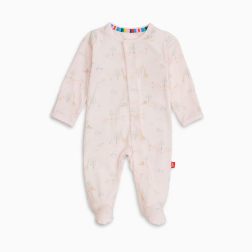 Magnetic Me Modal Magnetic Footie - Serene Safari-Pink, 0-3 M