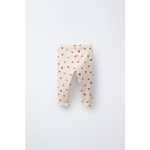 HEART LEGGINGS - Ecru | ZARA United States