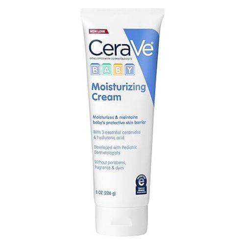 CeraVe Baby Cream, Gentle Moisturizing Cream with Hyaluronic Acid, 5oz | Moisturizes and Protect Skin Barrier with Ceramides, Rich & Non-Greasy Feel, Free Of Fragrance, Paraben, Dye & Phthalates