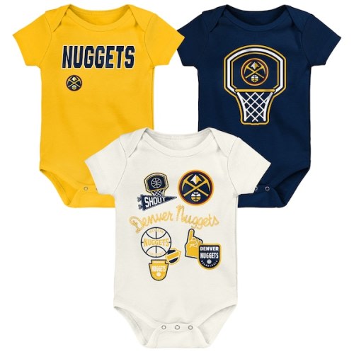 Newborn Denver Nuggets Outerstuff Three-Pack Littlest Player Bodysuit Set