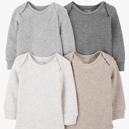 Simple Joys by Carter's Baby 4-pack Soft Thermal Long Sleeve Bodysuits