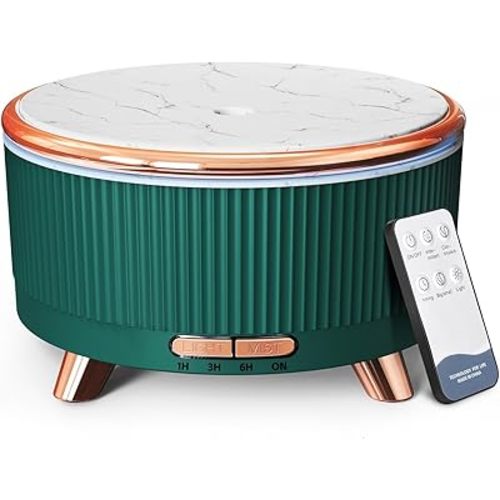 500ML Essential Oil Diffuser: Ultrasonic Aroma Diffuser with Remote Control for Spa Hotel Yoga Room - Humidifier for Bedroom with 7-Color Night Lights & Auto Shut-Off for Nursery/Women Home Relaxation