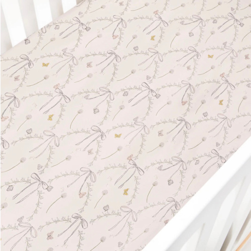 Bows & Butterfly Kisses Crib Sheet - Pink