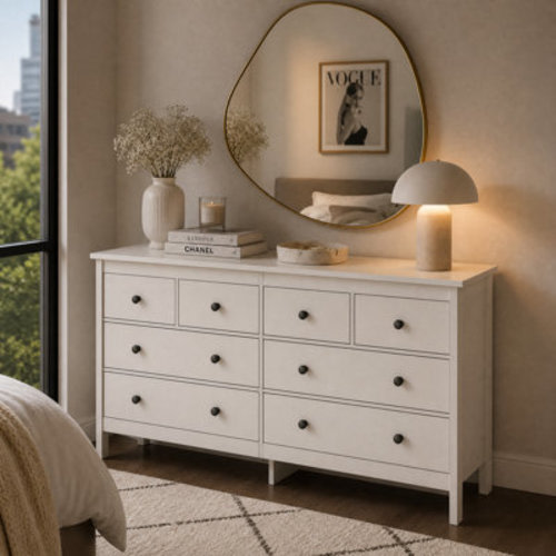 50" Modern Wooden 8 Drawer Dresser, Chest of Drawers with Smooth Drawer Slides & Anti-Tip Kit for Bedroom | Wayfair