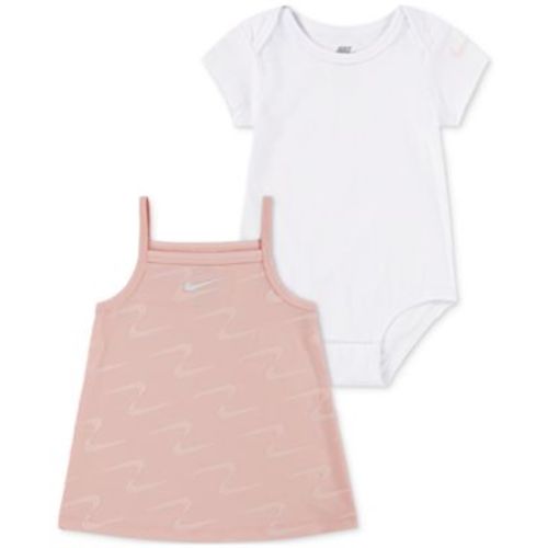 Baby Girls Swoosh Motion Dress & Bodysuit, 2 Piece Set
