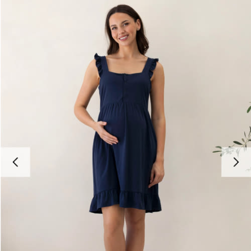 Grace Hospital Birthing Gown/Nightie with Nursing Access - Navy – Angel Maternity USA