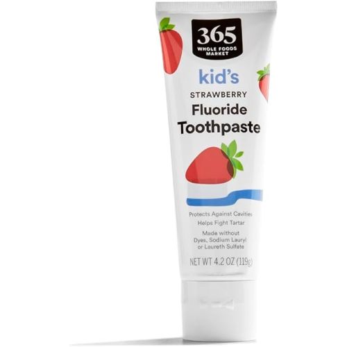 365 by Whole Foods Market, Kid's Strawberry Fluoride Toothpaste, 4.2 Ounce
