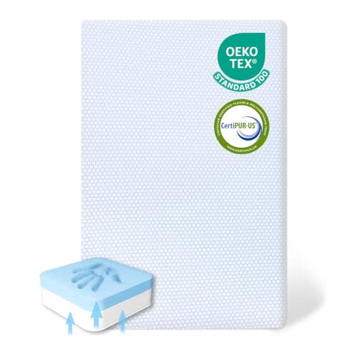 38x26 Dual Sided Memory Foam Pack and Play Mattress | Breathable, Thick, Portable, Soft Washable Cover