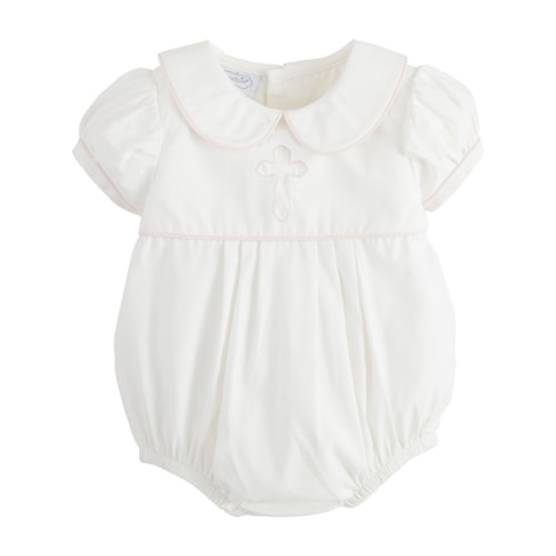Pink Cross Poplin Bubble | Mud Pie