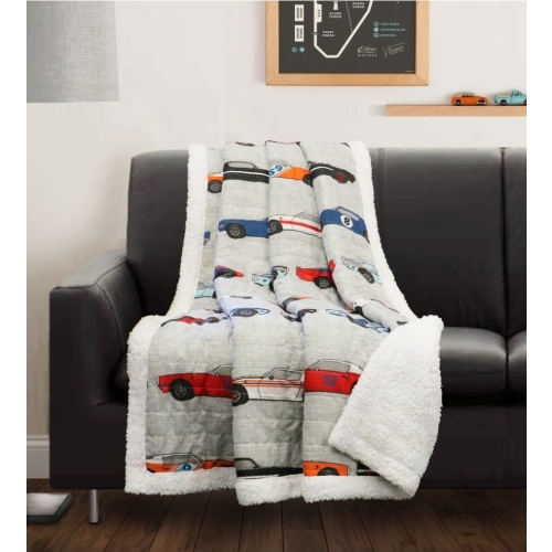Lush Decor Race Cars Sherpa Throw