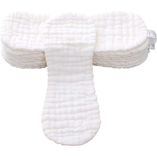 Baby Diapers,Topboutique Reusable Soft 12 Layers 10 Pack Inserts for Baby Cloth Diaper Absorbent & Breathable Liners, Washable Liners（14.2x5.9in,White）