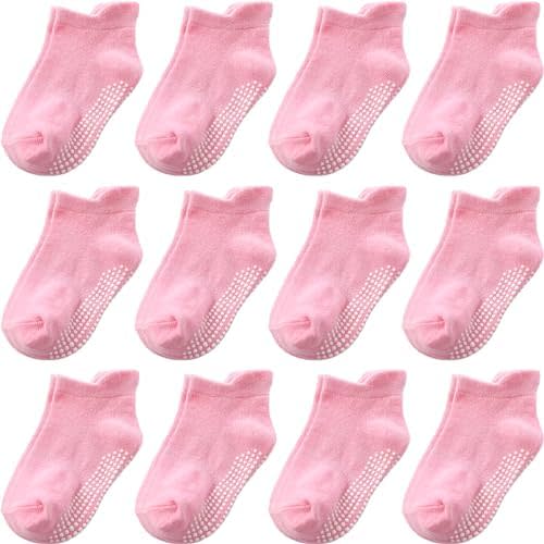 Baby Toddle Socks Grip Non Slip Kids Boys Girls Cotton 12 Pack Ankle Cute Newborn Socks