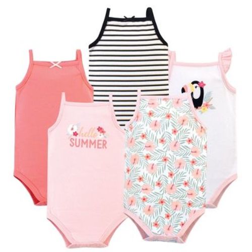Luvable Friends Hudson Baby Sleeveless Bodysuits 5pk, Rainforest Aviary, 9-12M