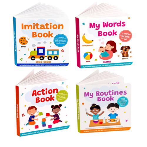 Early Speech Complete Bundle for Toddlers Ages 0-4 – First Words, Sounds, Actions & Daily Routines Learning Books by a Speech Therapist - Action, My Words, Imitation & My Routines Books (4-Book Set)