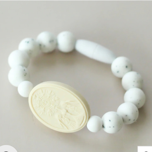 Blessed Sacrament Saint Bracelet | Speckled White