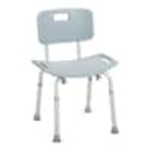 Drive Medical Grey Bathroom Safety Shower Tub Bench Chair with Back RTL12202KDR