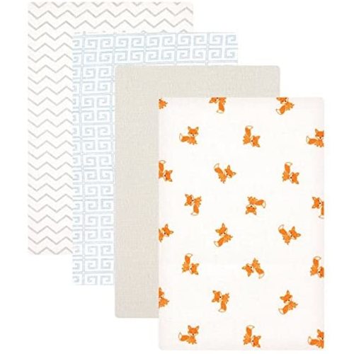 Luvable Friends Unisex Baby Cotton Flannel Receiving Blankets, Fox, One Size