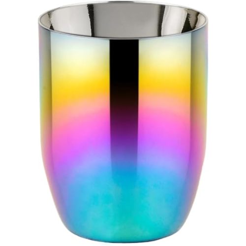 Ahimsa Stainless Steel Kids Cup, Pediatrician Designed, Colorful Toddler Cups for Open Cup Training, 8oz, 100% BPA Free & Dishwasher Safe, Single Rainbow