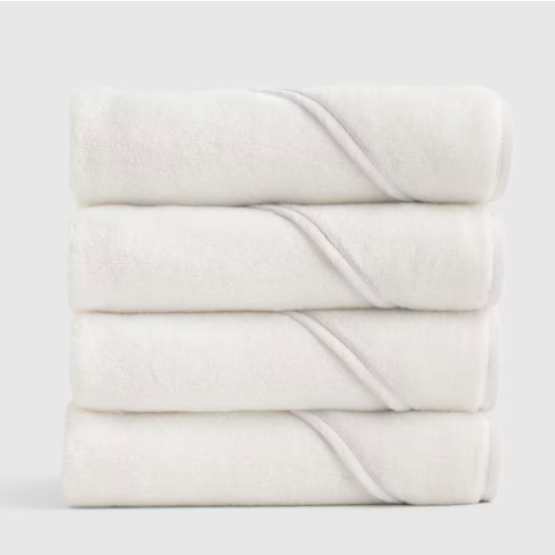 Organic Turkish Cotton Baby Hooded Towel Set 4-Pack in White