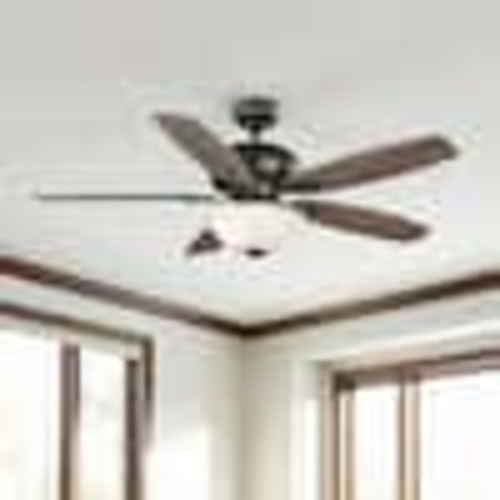 Hampton Bay Southwind II 52 in. Indoor LED Bronze Ceiling Fan with Light Kit, Reversible Blades and Remote Control 50271