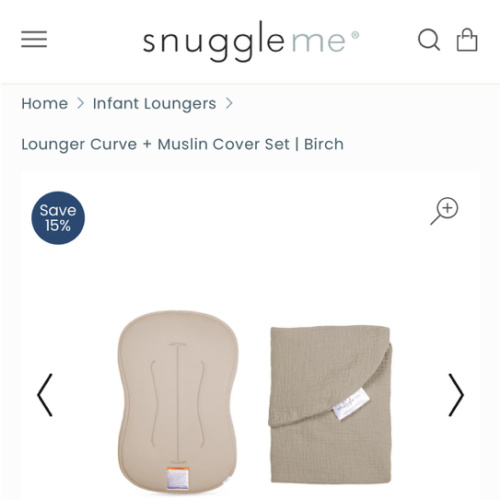 Lounger Curve + Muslin Cover Set | Birch