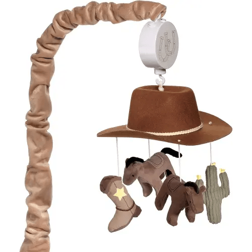 Lambs & Ivy Country Western Cowboy Hat Musical Baby Crib Mobile Soother Toy