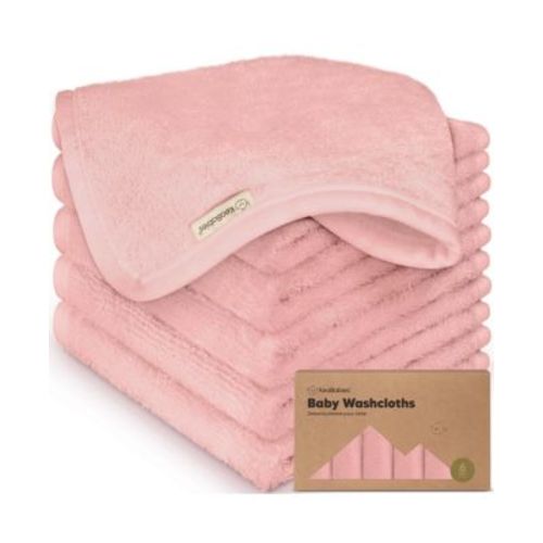 6pk Deluxe Baby Washcloths, Organic and Soft Baby Wash Cloth, Baby Bath Towel, Face Cloths