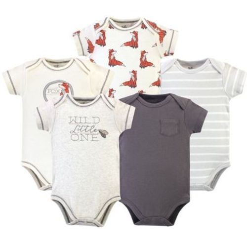 Luvable Friends Touched by Nature Bodysuits 5pk, Rustic Fox Gray, 0-3M