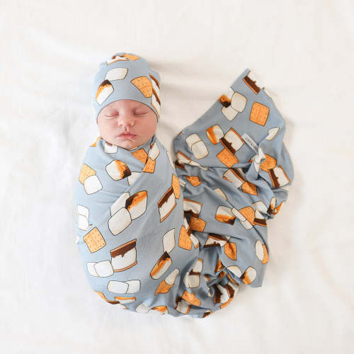 Marshmallow Blue Baby Boy Swaddle | Marshal