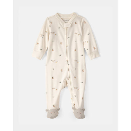 Baby Easter Bunny 100% Cotton 2-Way Zip Sleep & Play Pajama - Cream | Carter's